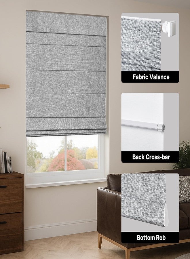 LazBlinds No Tools No Drill Cordless Roman Shades for Windows, Blackout Thermal Insulated UV Blocking Window Blinds, Lightweight Fabric Blinds for Indoor Windows, 25" W x 60" H, Blackout - Grey - Image 5